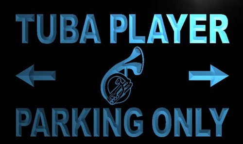 Tuba Player Parking Only Neon Light Sign